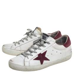 Pre Owned Golden Goose White Leather Superstar Sneakers Size 40