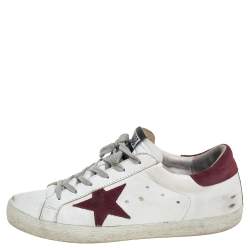 Pre Owned Golden Goose White Leather Superstar Sneakers Size 40