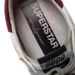 Pre Owned Golden Goose White Leather Superstar Sneakers Size 40