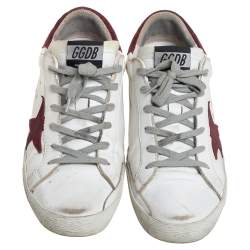 Pre Owned Golden Goose White Leather Superstar Sneakers Size 40