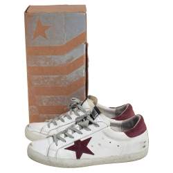 Pre Owned Golden Goose White Leather Superstar Sneakers Size 40