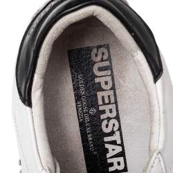 Golden Goose White/Grey Leather And Suede Superstar Low Top Sneakers Size 41