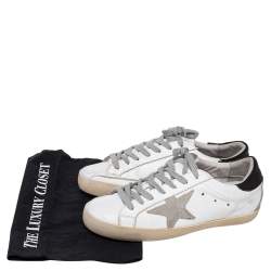 Golden Goose White/Grey Leather And Suede Superstar Low Top Sneakers Size 41
