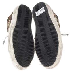 Pre Owned Golden Goose Camouflage Print Canvas And Leather Super Star Sneakers Size 42 