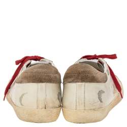 Golden Goose White/Red Leather Superstar Sneakers Size EU 46