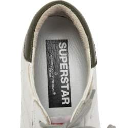 Golden Goose White/Grey Leather And Suede Superstar Sneakers EU 45