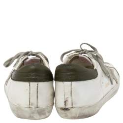 Golden Goose White/Grey Leather And Suede Superstar Sneakers EU 45