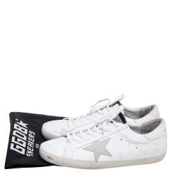 Pre Owned Golden Goose White Leather Superstar Sneaker Size 44