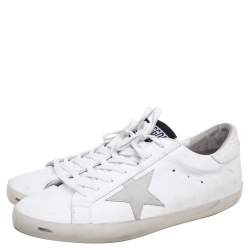 Pre Owned Golden Goose White Leather Superstar Sneaker Size 44