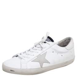 Pre Owned Golden Goose White Leather Superstar Sneaker Size 44