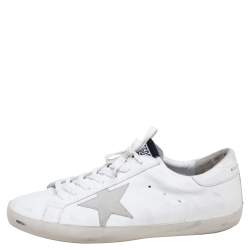Pre Owned Golden Goose White Leather Superstar Sneaker Size 44