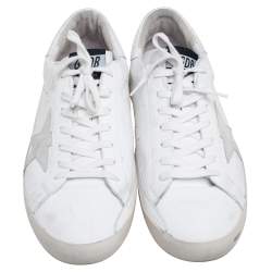 Pre Owned Golden Goose White Leather Superstar Sneaker Size 44