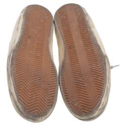 Pre Owned Golden Goose White/Blue Leather Superstar Sneakers Size 44