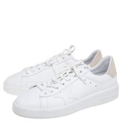 Pre Owned Golden Goose White Leather And Suede Purestar Sneakers Size 46