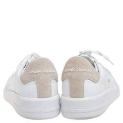 Pre Owned Golden Goose White Leather And Suede Purestar Sneakers Size 46