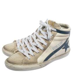 Pre Owned Golden Goose Grey Leather And Suede Mid Star Sneakers Size 39