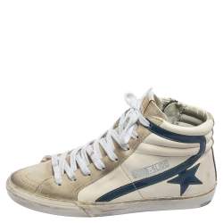 Pre Owned Golden Goose Grey Leather And Suede Mid Star Sneakers Size 39