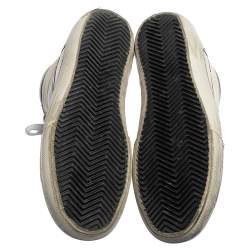 Pre Owned Golden Goose Grey Leather And Suede Mid Star Sneakers Size 39