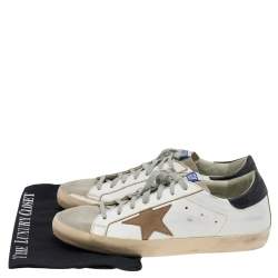 Pre Owned Golden Goose White/Grey Suede And Leather Low Top Sneakers Size 44