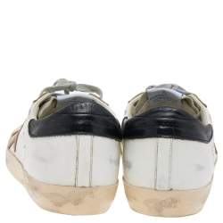 Pre Owned Golden Goose White/Grey Suede And Leather Low Top Sneakers Size 44