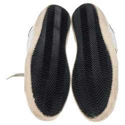 Pre Owned Golden Goose White/Grey Suede And Leather Low Top Sneakers Size 44