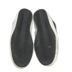 Pre Owned Golden Goose Black/Orange Leather Superstar Sneakers Size 43