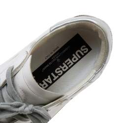 Golden Goose White Leather And Suede Superstar Low Top Sneakers Size 41