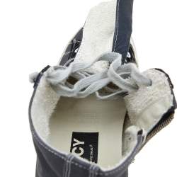 Pre Owned Golden Goose Grey/Black Canvas And Suede Francy High Top Sneakers Size 42