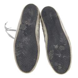 Pre Owned Golden Goose Grey/Black Canvas And Suede Francy High Top Sneakers Size 42