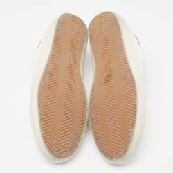 Pre Owned Golden Goose White/Red Leather Star Superstar Sneakers Size 45