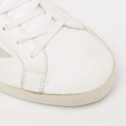 Pre Owned Golden Goose White/Red Leather Star Superstar Sneakers Size 45