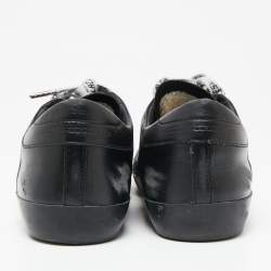 Golden Goose Black Leather Superstar Lace Up Sneakers Size 43