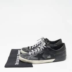 Golden Goose Black Leather Superstar Lace Up Sneakers Size 43