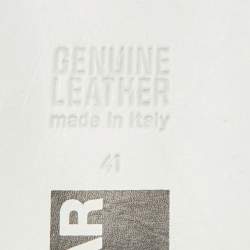 Pre Owned Golden Goose Red Suede And Leather Superstar Lace Up Sneakers Size 41