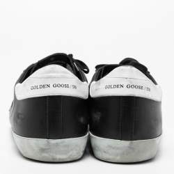 Golden Goose Black Leather Superstar Classic Sneakers Size 44