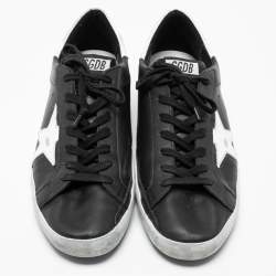 Golden Goose Black Leather Superstar Classic Sneakers Size 44