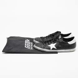 Golden Goose Black Leather Superstar Classic Sneakers Size 44