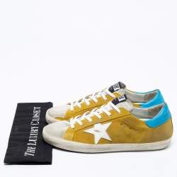 Pre Owned Golden Goose Multicolor Suede Superstar Lace Up Sneakers Size 41