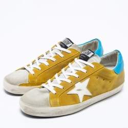 Pre Owned Golden Goose Multicolor Suede Superstar Lace Up Sneakers Size 41