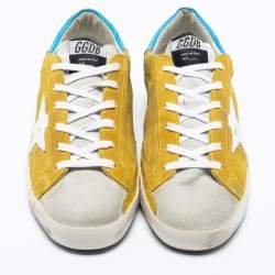 Pre Owned Golden Goose Multicolor Suede Superstar Lace Up Sneakers Size 41