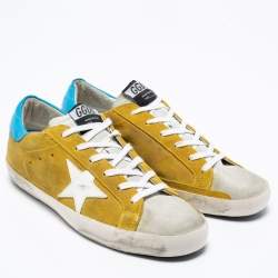 Pre Owned Golden Goose Multicolor Suede Superstar Lace Up Sneakers Size 41
