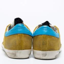 Pre Owned Golden Goose Multicolor Suede Superstar Lace Up Sneakers Size 41