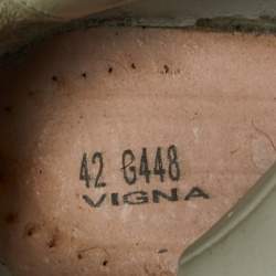 Pre Owned Golden Goose White/Green Leather And Suede Superstar Sneakers Size 42