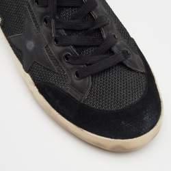 Pre Owned Golden Goose Black Mesh And Leather Super Star Penstar Sneakers Size 44