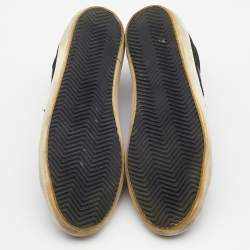 Pre Owned Golden Goose Black Mesh And Leather Super Star Penstar Sneakers Size 44