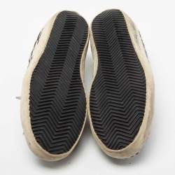 Pre Owned Golden Goose Tri-Color Calf Hair and Glitter Superstar Low-Top Sneakers Size 40