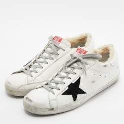 Golden Goose White Leather Superstar Classic Sneakers Size 45