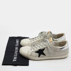 Golden Goose Multicolor Leather and Mesh Superstar Sneakers Size 45