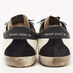 Pre Owned Golden Goose White/Black Nylon and Suede Superstar Sneakers Size 42