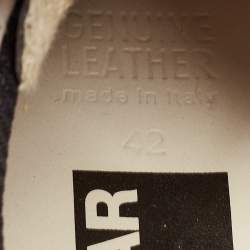 Pre Owned Golden Goose White/Black Nylon and Suede Superstar Sneakers Size 42